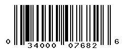 UPC barcode number 034000076826