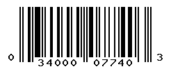 UPC barcode number 034000077403