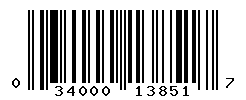 UPC barcode number 034000138517