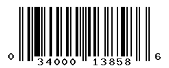 UPC barcode number 034000138586