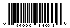 UPC barcode number 034000140336