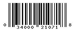 UPC barcode number 034000210718