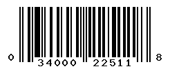 UPC barcode number 034000225118