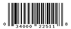 UPC 034000225118 barcode image
