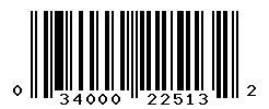 UPC barcode number 034000225132