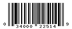 UPC barcode number 034000225149