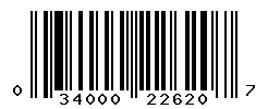 UPC barcode number 034000226207