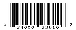 UPC barcode number 034000236107