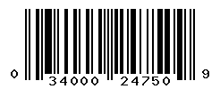 UPC barcode number 034000247509