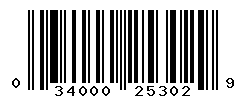 UPC barcode number 034000253029