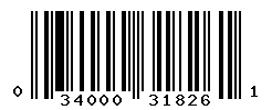 UPC barcode number 034000318261