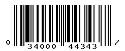 UPC barcode number 034000443437