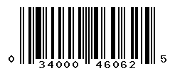 UPC barcode number 034000460625