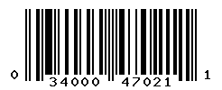 UPC barcode number 034000470211