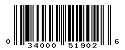 UPC barcode number 034000519026