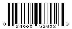 UPC barcode number 034000536023