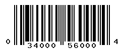 UPC barcode number 034000560004