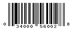 UPC barcode number 034000560028