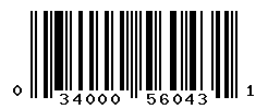 UPC barcode number 034000560431