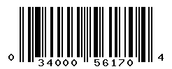 UPC barcode number 034000561704