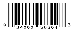 UPC barcode number 034000563043