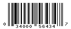 UPC barcode number 034000564347