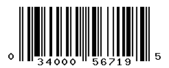 UPC barcode number 034000567195