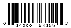 UPC barcode number 034000583553