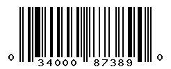 UPC barcode number 034000873890