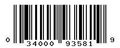 UPC barcode number 034000935819