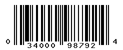 UPC barcode number 034000987924