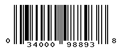 UPC barcode number 034000988938