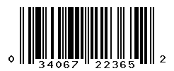 UPC barcode number 034067223652