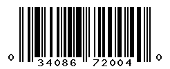 UPC barcode number 034086720040