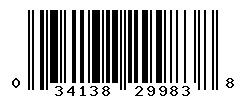 UPC barcode number 034138299838