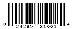 UPC barcode number 034285210014