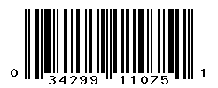 UPC barcode number 034299110751 lookup