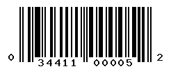 UPC barcode number 034411000052