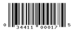 UPC barcode number 034411000175