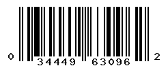UPC barcode number 034449630962
