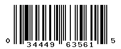 UPC 034449635615 barcode image