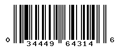 UPC barcode number 034449643146