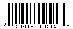UPC barcode number 034449643153