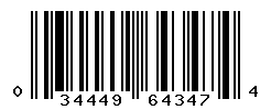 UPC barcode number 034449643474