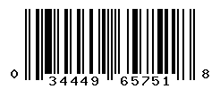 UPC barcode number 034449657518