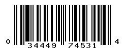 UPC barcode number 034449745314