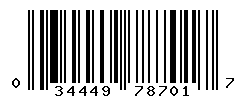 UPC barcode number 034449787017