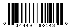 UPC barcode number 034449801430