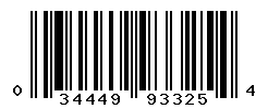 UPC barcode number 034449933254