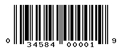 UPC barcode number 034584000019
